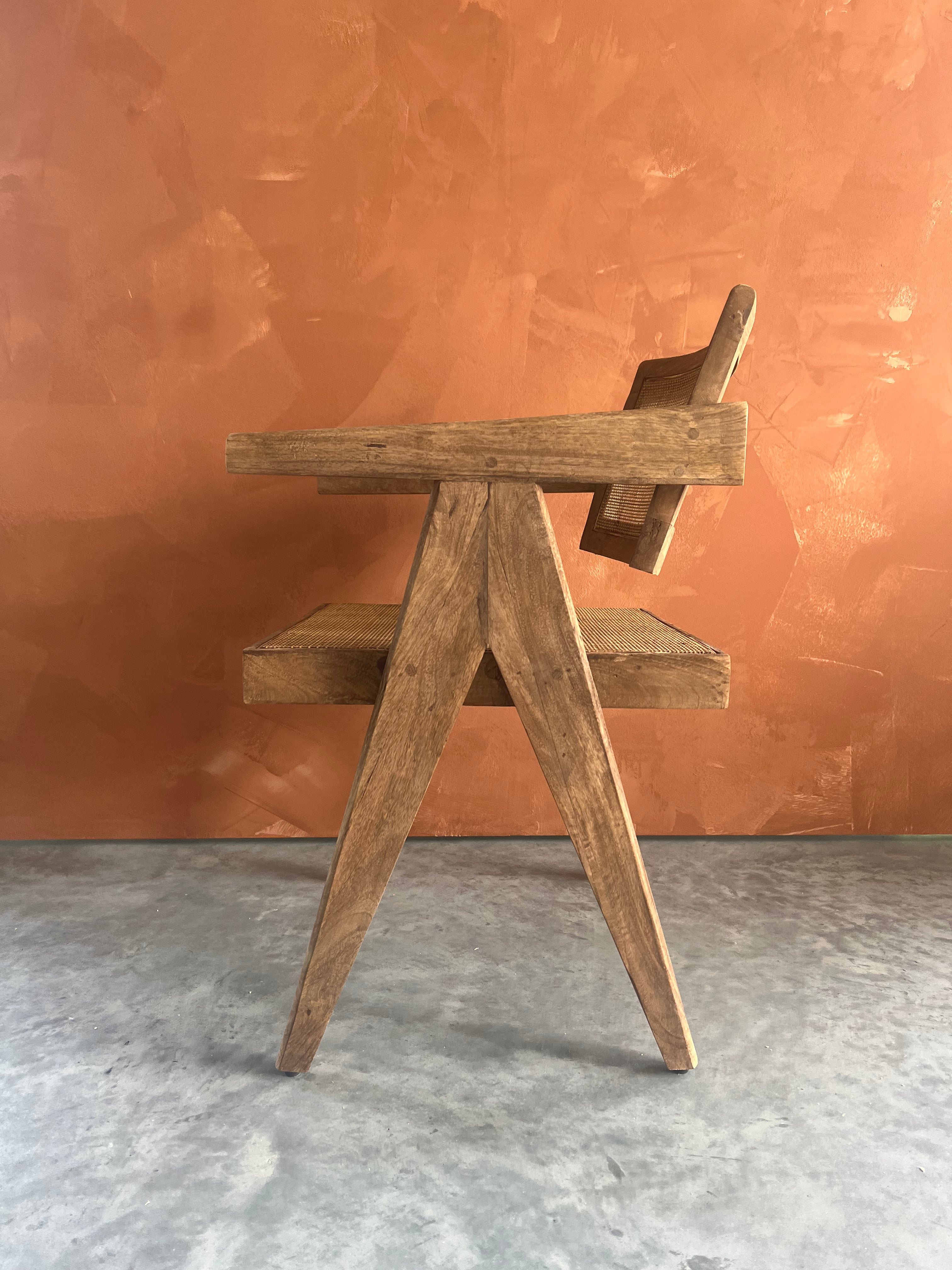 Pomax ROSALIA Stoel – Mango Hout & Rotan – pierre jeanneret